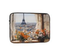 Shockproof Laptop Bag, Full Width Beautiful Pylons In The Distance Print Handbag Suitable For Business And Daily Use, Black, 13 inch