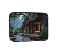 Shockproof Laptop Bag, Full Width Breezes Of The Mountain Print Handbag Suitable For Business And Daily Use, Black, 12 inch