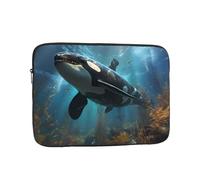 Shockproof Laptop Bag, Full Width Huge Killer Whales Print Handbag Suitable For Business And Daily Use, Black, 17 inch