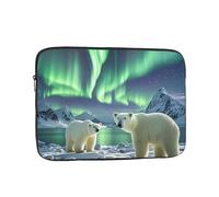 Shockproof Laptop Sleeve Slim Protective Cover Polar Bears Northern Lights Laptop Case Carrying Computer Bag 15 inch