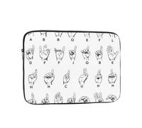 Shockproof Laptop Sleeve Slim Protective Cover Sign Language Alphabet Laptop Case Carrying Computer Bag 12 inch