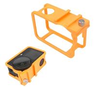Shockproof Protective Cage for DJI Osmo Action 6, Durable Crash-Resistant Case with Cold Shoe Mount, Compatible with OEM Adapter & Accessories (Orange)