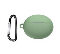 Shockproof Protective Case Soft Silicone Skin Case Cover with Carabiner Storage Shell for Huawei Freebuds 4i Bluetooths Earphone Earbuds Green