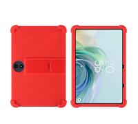 Shockproof Protective Tablet Case Suitable For TCL Tab 11 FE Gen 2 9465X 2024 11inch Soft Silicone Cover With Rear Kickstand(Red,TAB 11 FE)