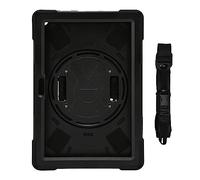 Shockproof Tablet Case for Fire HD 10 and HD 10 Plus 2021, Rugged 3 - Layer Protective Cover with 360° Rotatable Stand, Removable Shoulder Strap and Hand Strap for Kids and Travel (Black)