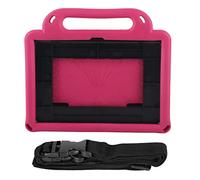 Shockproof Tablet Case for Fire HD 8 and 8 Plus 2020, EVA Protective Sleeve with Retractable Stand and Detachable Carry Strap, Kids Friendly Design with Raised Screen Edge (Rose Pink)