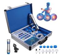 Shockwave Massager with 7 Massage Heads, 12 Massage Methods, and 16 Intensity Levels - External Electromagnetic Therapy Device with Button Control and Flight Case