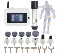 Shockwave Therapy Machine for Pain Relief, 300mj with 16 Modes & 17 Heads, Home Use Deep Muscle Massager, Chiropractic Relaxation Device (Silver) (Black)