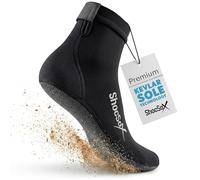 ShocSox Beach Volleyball & Sand Soccer Socks No-Holes Guaranteed Soles for Maximum Protection (US, Alpha, X-Large, Regular, Regular, Old Black)