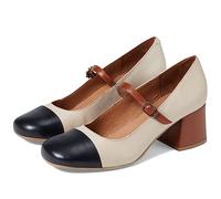 SHODENSE Women Rainbow Pumps Low Chunky Heel Mary Jane Shoes Square Cap Toe Ankle Strap Dress Pumps Two-Toned Mid Block Heel Mary Janes Lolita Shoes Multicolor Patchwork Wedding Office Party 4-11 M US