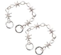 Shoe Accessories for Sneakers, Punk Goth - Style Thorn - Designed Metal Chains, Euro - American Hip - hop Inspired, 2 - Pack Edgy Shoe Charms for Women, Ideal for Crocs Decoration