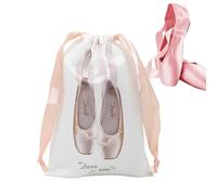 Shoe Bag - Satin 7.09x11.02 Inch | Dance Shoe Pouch with Drawstring, Washable Ballet Organizer Bags Lightweight Dustproof for Latin Gym Jazz, champagne, refer to the description, Reference description