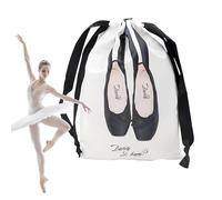 Shoe Bag - Satin 7.09x11.02 Inch | Dance Shoe Pouch with Drawstring, Washable Ballet Organizer Bags Lightweight Dustproof for Latin Gym Jazz, Black, refer to the description, Reference description