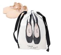 Shoe Bag, Satin Dance Shoe Bag with Drawstring, Washable, Lightweight Organiser for Dance Shoes, Latin, Fitness, Jazz, black, see description, See description
