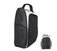 Shoe Bag, Zippered Storage with Handle | Tough Fabric Shoe Carrier Bags with Side Accessory Pockets | for Travel Indoor Outdoor Backyard Driving Range Course Practice