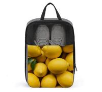 Shoe Bags for Men Women A Pile of Little Lemon Shoe Pouch with Zipper Breathable Golf Shoe Bag for Travel Outside Shoe Storage Organizer for Sport Business Trip Gym, gray, 9.4x3.9x13.7 inch, Shoes Bag