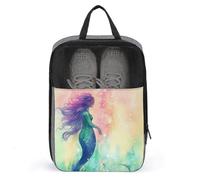 Shoe Bags for Men Women Beautiful Mermaid Tail Shoe Pouch with Zipper Breathable Golf Shoe Bag for Travel Outside Shoe Storage Organizer for Sport Business Trip Gym, gray, 9.4x3.9x13.7 inch, Shoes Bag