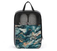 Shoe Bags for Men Women Blue Camouflage Pattern Shoe Pouch with Zipper Breathable Golf Shoe Bag for Travel Outside Shoe Storage Organizer for Sport Business Trip Gym, gray, 9.4x3.9x13.7 inch, Shoes