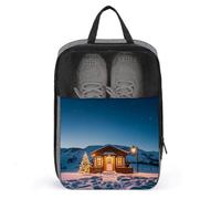 Shoe Bags for Men Women Christmas in The Ice And Snow Shoe Pouch with Zipper Breathable Golf Shoe Bag for Travel Outside Shoe Storage Organizer for Sport Business Trip Gym, gray, 9.4x3.9x13.7 inch,