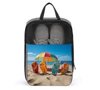 Shoe Bags for Men Women Colorful Flip Flops Beach Ball Shoe Pouch with Zipper Breathable Golf Shoe Bag for Travel Outside Shoe Storage Organizer for Sport Business Trip Gym, gray, 9.4x3.9x13.7 inch,