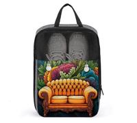 Shoe Bags for Men Women Couch Shoe Pouch with Zipper Breathable Golf Shoe Bag for Travel Outside Shoe Storage Organizer for Sport Business Trip Gym, gray, 9.4x3.9x13.7 inch, Shoes Bag