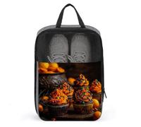 Shoe Bags for Men Women Cupcakes on The Table Shoe Pouch with Zipper Breathable Golf Shoe Bag for Travel Outside Shoe Storage Organizer for Sport Business Trip Gym, gray, 9.4x3.9x13.7 inch, Shoes Bag