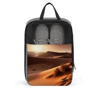 Shoe Bags for Men Women Desert Landscape Shoe Pouch with Zipper Breathable Golf Shoe Bag for Travel Outside Shoe Storage Organizer for Sport Business Trip Gym, gray, 9.4x3.9x13.7 inch, Shoes Bag