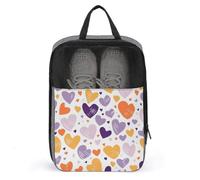 Shoe Bags for Men Women Have A Lot of Heart Shoe Pouch with Zipper Breathable Golf Shoe Bag for Travel Outside Shoe Storage Organizer for Sport Business Trip Gym, gray, 9.4x3.9x13.7 inch, Shoes Bag