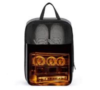 Shoe Bags for Men Women Illuminated Audio Tape Shoe Pouch with Zipper Breathable Golf Shoe Bag for Travel Outside Shoe Storage Organizer for Sport Business Trip Gym, gray, 9.4x3.9x13.7 inch, Shoes Bag