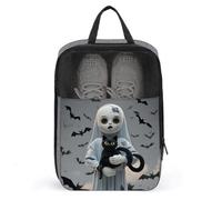 Shoe Bags for Men Women Nightmare Doll Shoe Pouch with Zipper Breathable Golf Shoe Bag for Travel Outside Shoe Storage Organizer for Sport Business Trip Gym, gray, 9.4x3.9x13.7 inch, Shoes Bag