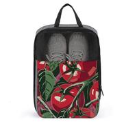 Shoe Bags for Men Women Red Tomatoes Pattern Shoe Pouch with Zipper Breathable Golf Shoe Bag for Travel Outside Shoe Storage Organizer for Sport Business Trip Gym, gray, 9.4x3.9x13.7 inch, Shoes Bag