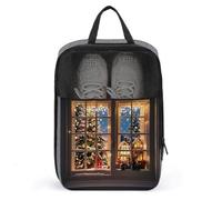 Shoe Bags for Men Women Snowflakes in Front of The Window Shoe Pouch with Zipper Breathable Golf Shoe Bag for Travel Outside Shoe Storage Organizer for Sport Business Trip Gym, gray, 9.4x3.9x13.7