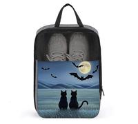 Shoe Bags for Men Women The Moon at Night Shoe Pouch with Zipper Breathable Golf Shoe Bag for Travel Outside Shoe Storage Organizer for Sport Business Trip Gym, gray, 9.4x3.9x13.7 inch, Shoes Bag