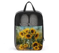 Shoe Bags for Travel, Bottle of Sunflowers Printed Shoe Case for Travel Travel Shoe Bag Waterproof Portable Organizer Sneaker Travel Bag for Women Men, Bottle of Sunflowers, One Size, Floral