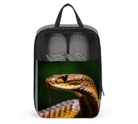 Shoe Bags for Travel Cobra Snake Shoe Pouch with Zipper Breathable Golf Shoe Bag for Men Women Outside Shoe Storage Organizer for Sport Business Trip Gym, gray, 9.4 x 3.9 x 13.7inches, Shoe Bags