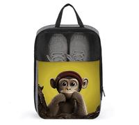 Shoe Bags for Travel, Curious Monkey Printed Shoe Case for Travel Travel Shoe Bag Waterproof Portable Organizer Sneaker Travel Bag for Women Men, Curious monkey, One Size, Floral