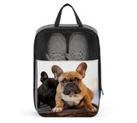 Shoe Bags for Travel, Cute French Bulldog Printed Shoe Case for Travel Travel Shoe Bag Waterproof Portable Organizer Sneaker Travel Bag for Women Men, Cute French Bulldog, One Size, Floral