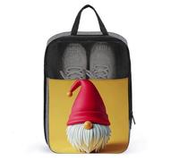 Shoe Bags for Travel Cute Gnome Hat Shoe Pouch with Zipper Breathable Golf Shoe Bag for Men Women Outside Shoe Storage Organizer for Sport Business Trip Gym, gray, 9.4 x 3.9 x 13.7inches, Shoe Bags