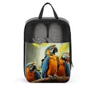 Shoe Bags for Travel Cute Parrots Shoe Pouch with Zipper Breathable Golf Shoe Bag for Men Women Outside Shoe Storage Organizer for Sport Business Trip Gym, gray, 9.4 x 3.9 x 13.7inches, Shoe Bags