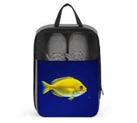 Shoe Bags for Travel Fly Yellow Fish Shoe Pouch with Zipper Breathable Golf Shoe Bag for Men Women Outside Shoe Storage Organizer for Sport Business Trip Gym, gray, 9.4 x 3.9 x 13.7inches, Shoe Bags