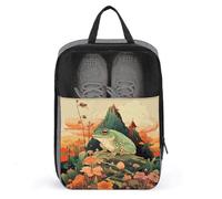 Shoe Bags for Travel, Frog on Mountain Printed Shoe Case for Travel Travel Shoe Bag Waterproof Portable Organizer Sneaker Travel Bag for Women Men, Frog on Mountain, One Size, Floral