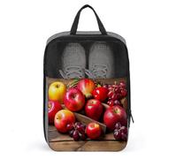 Shoe Bags for Travel, Fruits on Wood Printed Shoe Case for Travel Travel Shoe Bag Waterproof Portable Organizer Sneaker Travel Bag for Women Men, fruits on wood, One Size, Floral