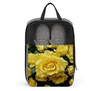 Shoe Bags for Travel, Graceful Yellow Rose Flower Printed Shoe Case for Travel Travel Shoe Bag Waterproof Portable Organizer Sneaker Travel Bag for Women Men, Graceful Yellow Rose Flower, One Size,
