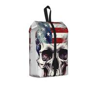 Shoe Bags For Travel Large Waterproof Travel Shoe Bag With Handle, 1 PC | Zipper Shoe Storage Bag For Women Men Portable Shoe Pouch Boots Organizer American Flag Skull Travel Essentials