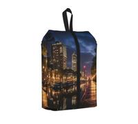 Shoe Bags For Travel Large Waterproof Travel Shoe Bag With Handle, 1 PC | Zipper Shoe Storage Bag For Women Men Portable Shoe Pouch Boots Organizer Portland At Night Travel Essentials