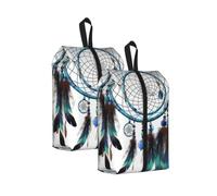 Shoe Bags For Travel Large Waterproof Travel Shoe Bag With Handle, 2PCS | Zipper Shoe Storage Bag For Women Men Portable Shoe Pouch Boots Organizer Native American Dream Catcher Travel Essentials