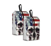 Shoe Bags For Travel Large Waterproof Travel Shoe Bag With Handle, 2pcs | Zipper Shoe Storage Bag For Women Men Portable Shoe Pouch Boots Organizer American Flag Skull Travel Essentials
