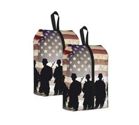 Shoe Bags For Travel Large Waterproof Travel Shoe Bag With Handle, 2pcs | Zipper Shoe Storage Bag For Women Men Portable Shoe Pouch Boots Organizer Armed Forces Day American Travel Essentials