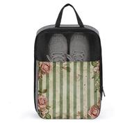 Shoe Bags for Travel, Roses And Green Plants Printed Shoe Case for Travel Travel Shoe Bag Waterproof Portable Organizer Sneaker Travel Bag for Women Men, Roses and Green Plants, One Size, Floral