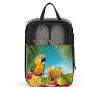 Shoe Bags for Travel, Summer Parrot Pineapple Birds Printed Shoe Case for Travel Travel Shoe Bag Waterproof Portable Organizer Sneaker Travel Bag for Women Men, Summer Parrot Pineapple Birds, One